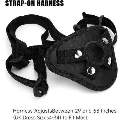 9 inch Strap on Dildo with Harness, Wearable Realistic Silicone Dildo Adult Sex Toy for Female Masturbation Women Gay, Flesh