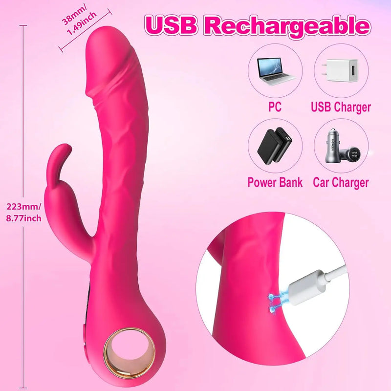 10-Speed Retractable Vibrating AV Wand – Luxurious, Soft-Touch G-Spot & Clitoral Stimulator"