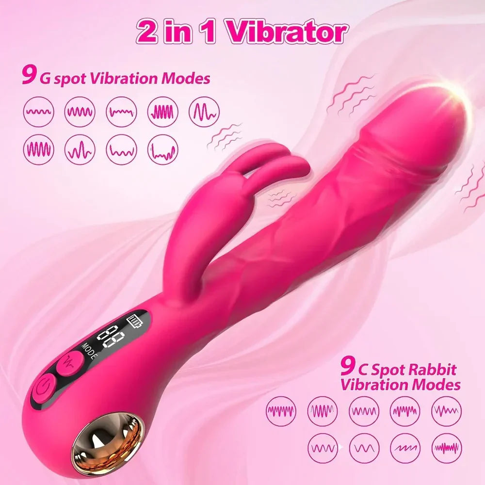 Couples Rabbit Vibrator With Heating Mode- Rechargable