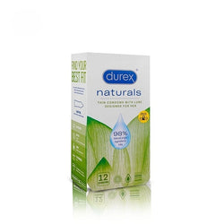 Durex Naturals Thin Condoms With Lube Designed For Her, 12-Pack