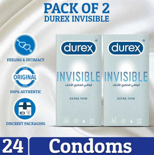 Pack Of 2 Durex Invisible Condoms 12'S