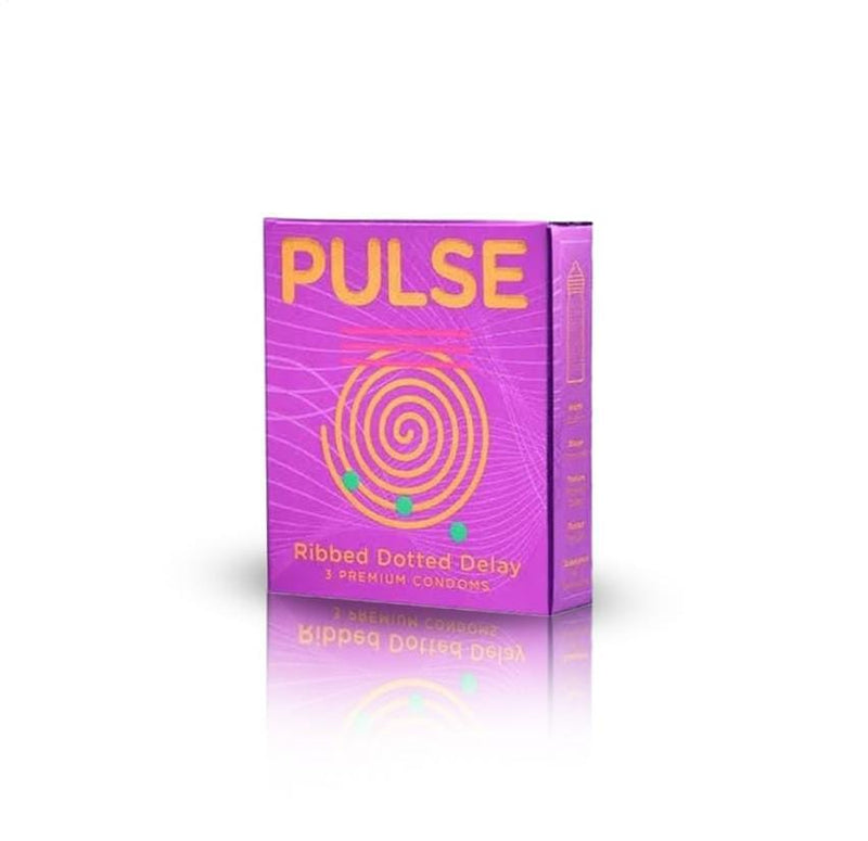 Pulse Ribbed Dotted Delay Condom Available in Cheapest Price