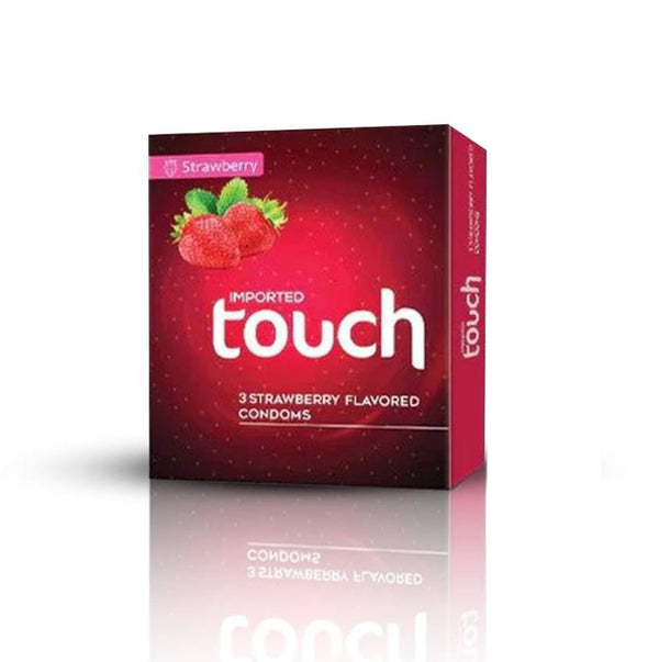 Touch- Pack Of 3 Strawberry Condoms