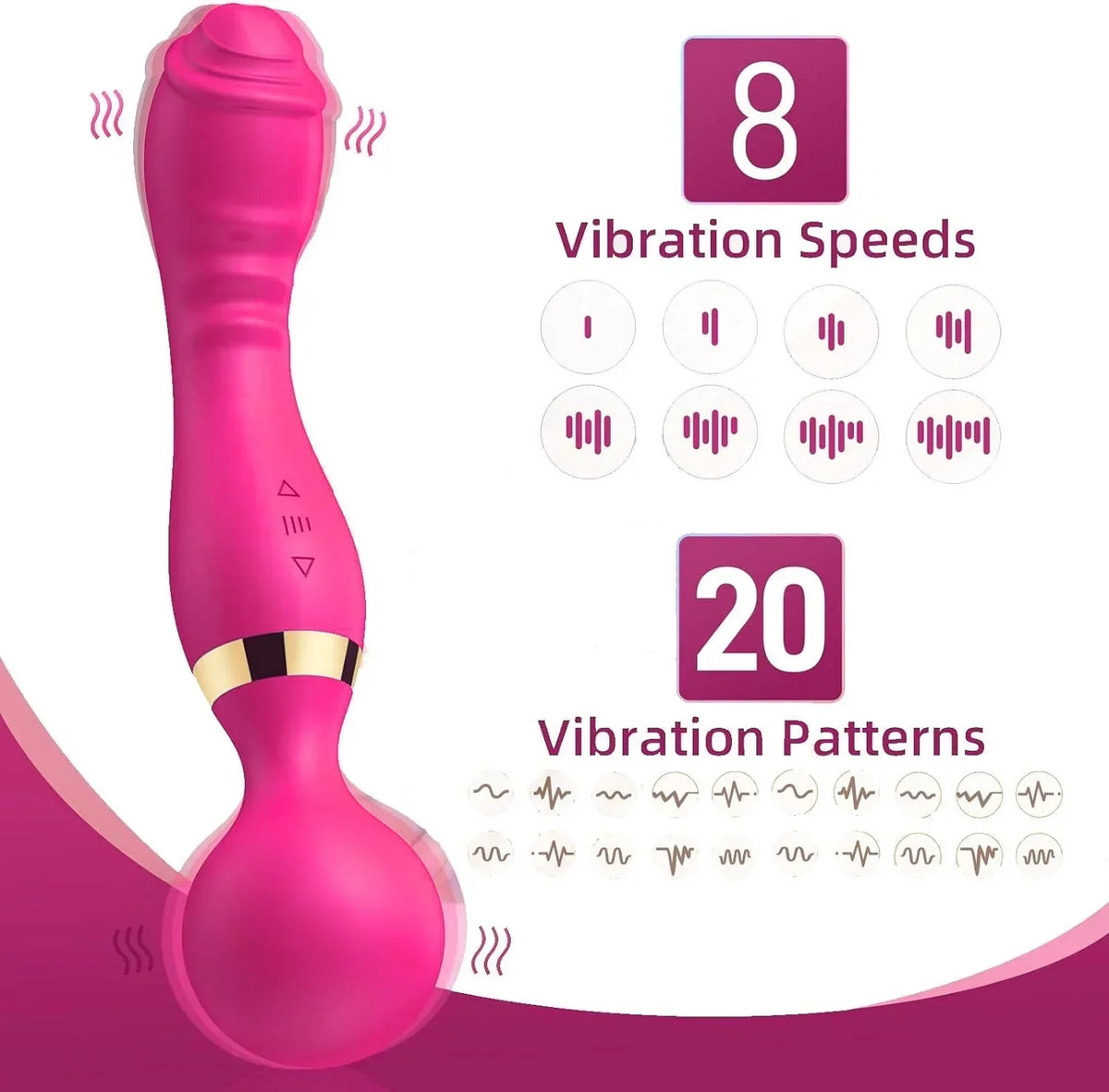 Double-Ended 2-in-1 Wand Vibrator ✨💜 Dual Pleasure & Ultimate Relaxation! 🔥💃